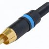 Neutrik Fiche RCA - Noire Métal Contact OR Bague Bleue