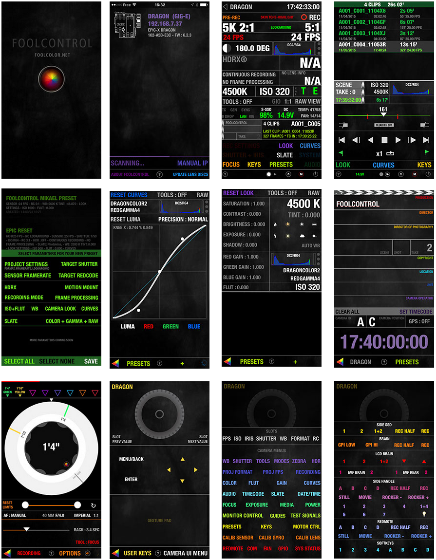 APPLICATION FOOLCONTROL POUR CAMERA RED DSMC2 POUR IOS