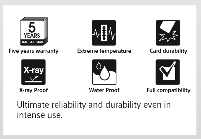 Tableau de compatibilité cartes SONY SD/XQD