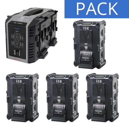 IDX 4 Batteries IPL-98 & Chargeur VL-4SE - Kit Batteries et Chargeur