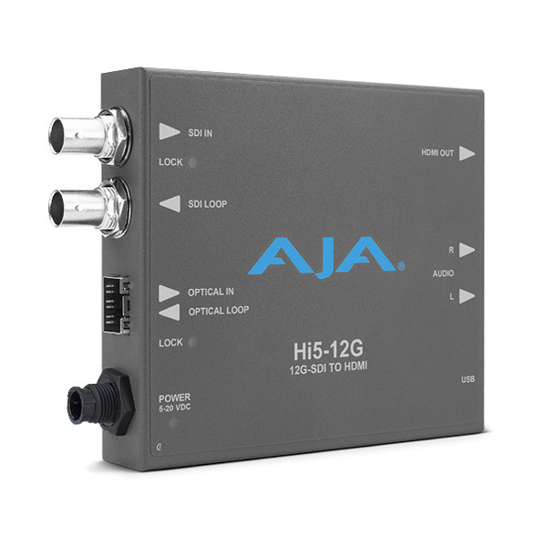 AJA Hi5 12G 12G-SDI vers HDMI 2.0 - Mini Convertisseur AJA Hi5 12G 12G-SDI vers HDMI 2.0 - Mini Convertisseur