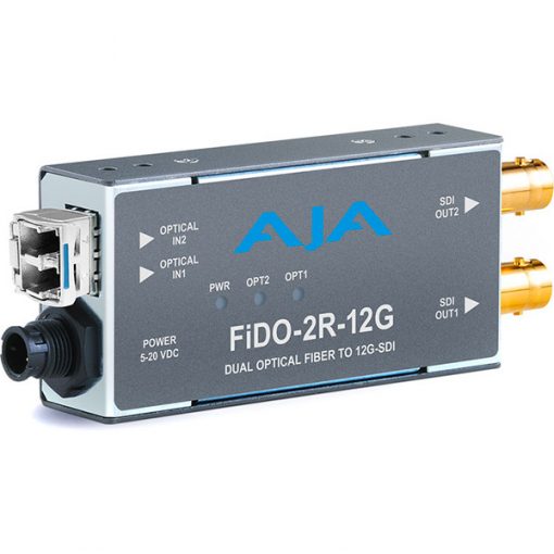 AJA FiDO-2R-12G - Convertisseur 2 canaux Single Mode LC Fiber vers 12G-SDI/LG