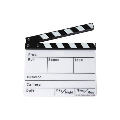 Clap de cinéma (30 x 24.5cm, blanc)