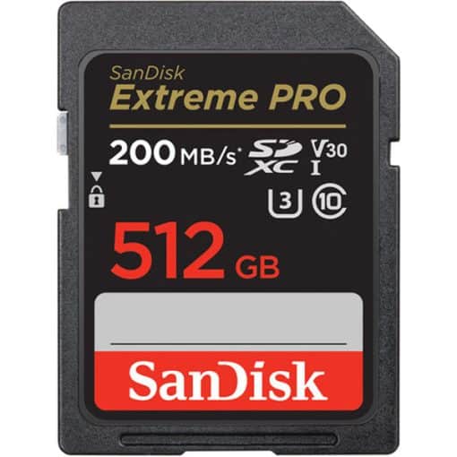 SanDisk SD Extreme Pro UHS-I 512GB 200MB/s V30 - Carte Mémoire