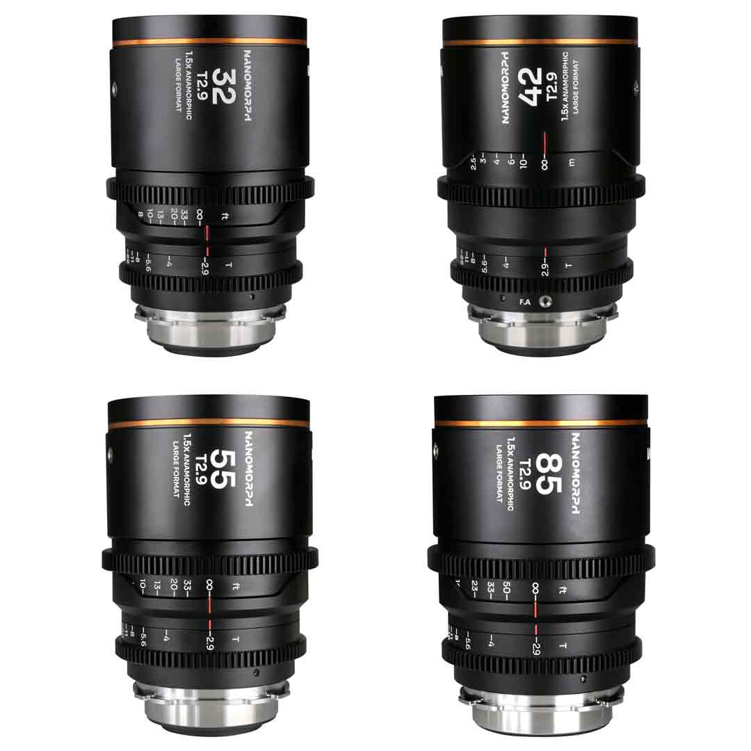 Laowa Nanomorph LF 32/42/55/85mm (Ambre) - Kit d'Objectifs Anamorphiques Laowa Nanomorph LF 32/42/55/85mm (Ambre) - Kit d'Objectifs Anamorphiques