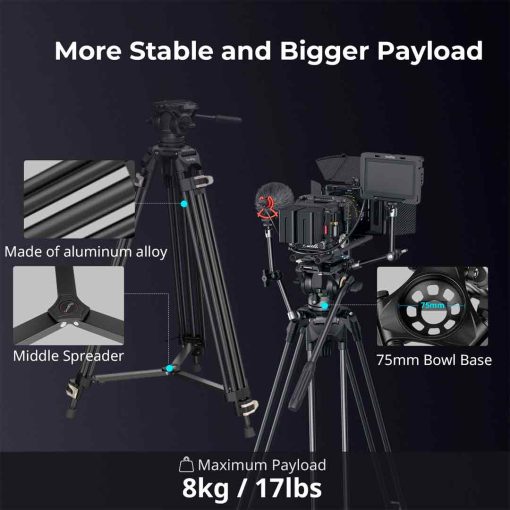 Smallrig 3751B - Kit Trépied AD-01 en Aluminium (186cm)