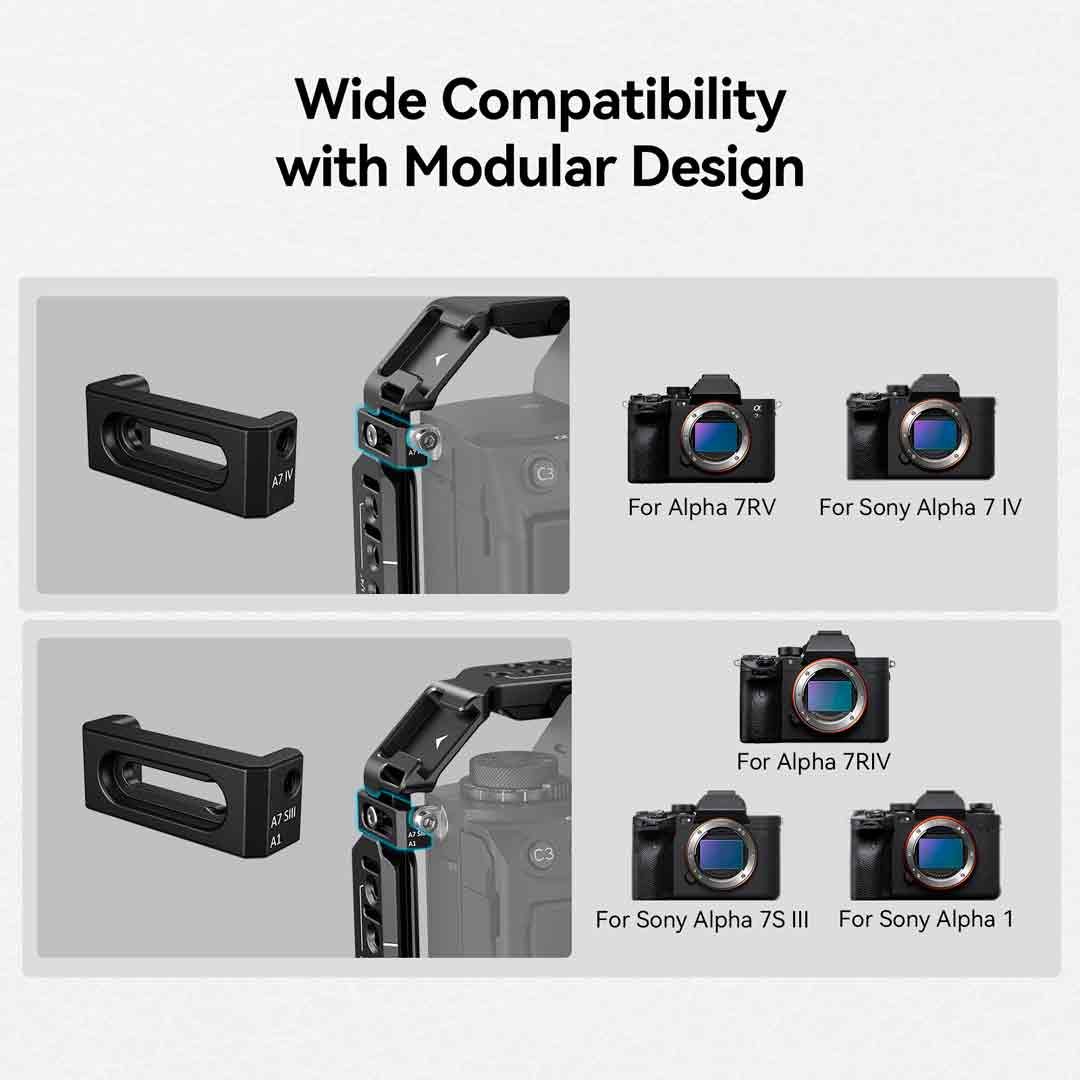 Smallrig 3669C - Cage + Poignées pour Sony A7 IV / A7R IV/V / A7S III / A1 (Advanced Kit) Smallrig 3669C - Cage + Poignées pour Sony A7 IV / A7R IV/V / A7S III / A1 (Advanced Kit)