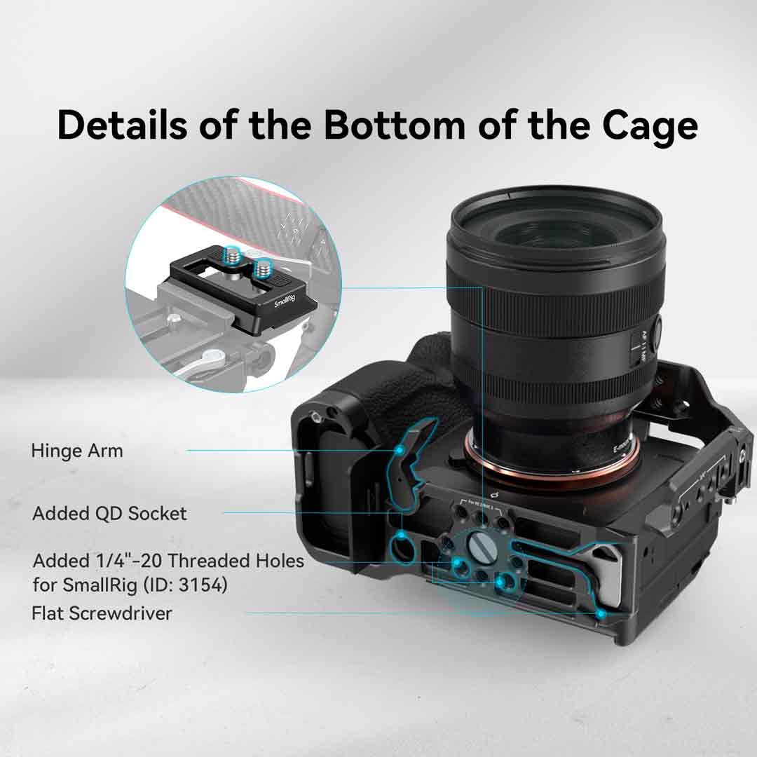 Smallrig 3669C - Cage + Poignées pour Sony A7 IV / A7R IV/V / A7S III / A1 (Advanced Kit) Smallrig 3669C - Cage + Poignées pour Sony A7 IV / A7R IV/V / A7S III / A1 (Advanced Kit)