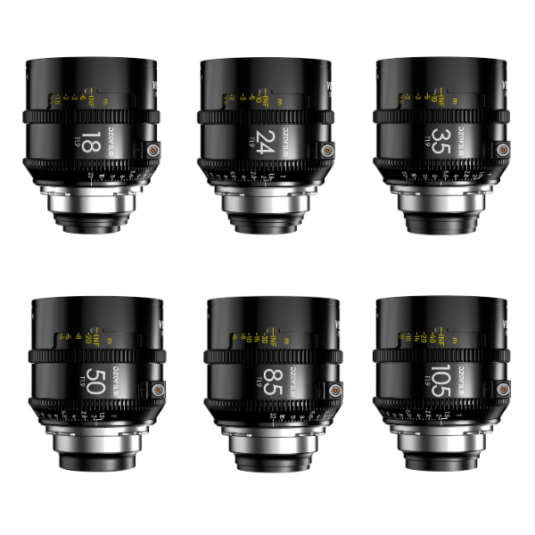 DZOFILM Vespid Prime II 18/24/35/50/85/105mm T1.9 PL (Métrique) - Kit Objectifs DZOFILM Vespid Prime II 18/24/35/50/85/105mm T1.9 PL (Métrique) - Kit Objectifs