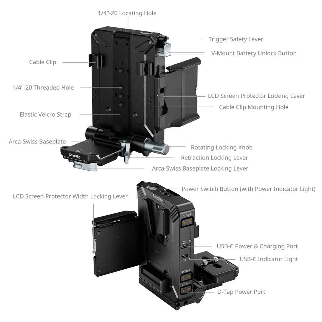 Smallrig V-Mount Battery Plate Kit V3 (5227) - Plaque V-Lock Smallrig V-Mount Battery Plate Kit V3 (5227) - Plaque V-Lock
